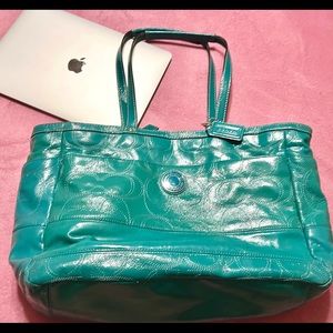 COACH Diaper bag Turquoise color